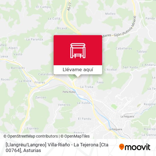 Mapa [Llangréu / Langreo]  Villa-Riaño - La Tejerona [Cta 00764]