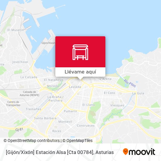 Mapa [Gijón / Xixón]  Estación Alsa [Cta 00784]
