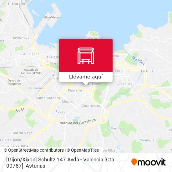 Mapa [Gijón / Xixón]  Schultz 147 Avda - Valencia [Cta 00787]