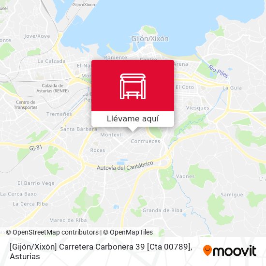 Mapa [Gijón / Xixón]  Carretera Carbonera 39 [Cta 00789]