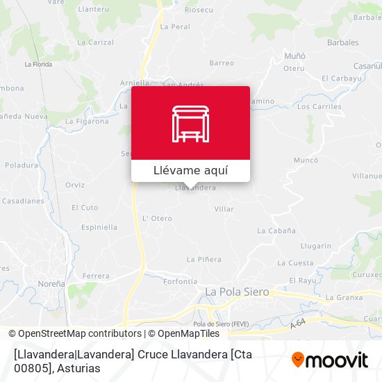 Mapa [Llavandera|Lavandera]  Cruce Llavandera [Cta 00805]