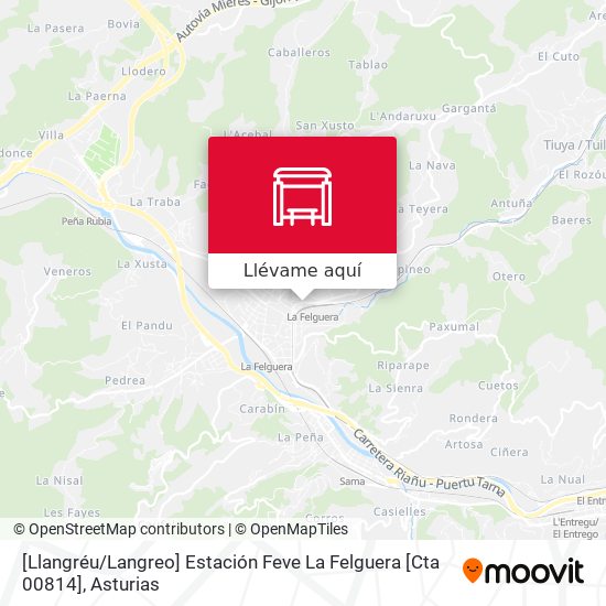 Mapa [Llangréu / Langreo]  Estación Feve La Felguera [Cta 00814]