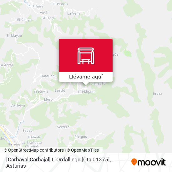 Mapa [Carbayal|Carbajal]  L´Ordalliegu [Cta 01375]