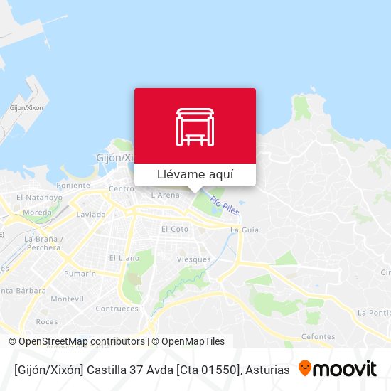 Mapa [Gijón / Xixón]  Castilla 37 Avda [Cta 01550]