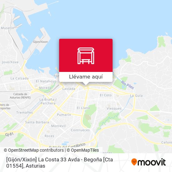 Mapa [Gijón / Xixón]  La Costa 33 Avda - Begoña [Cta 01554]