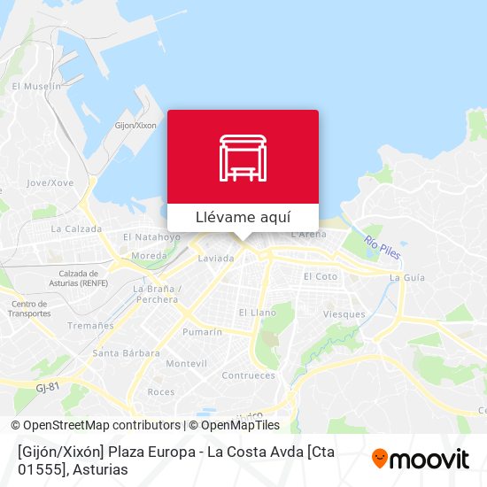 Mapa [Gijón / Xixón]  Plaza Europa - La Costa Avda [Cta 01555]