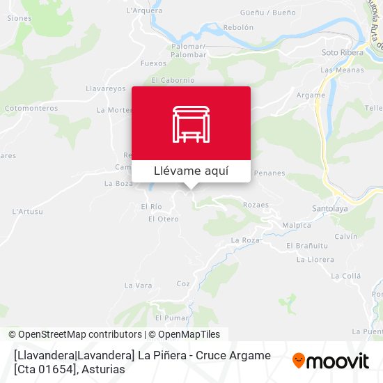 Mapa [Llavandera|Lavandera]  La Piñera - Cruce Argame [Cta 01654]