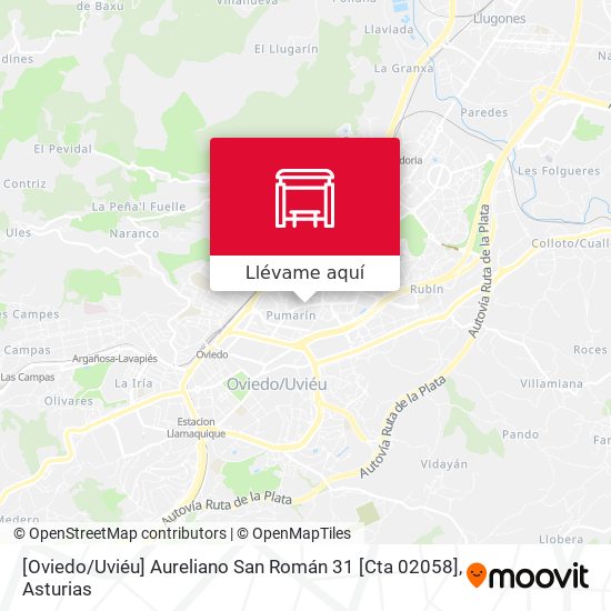 Mapa [Oviedo / Uviéu]  Aureliano San Román 31 [Cta 02058]