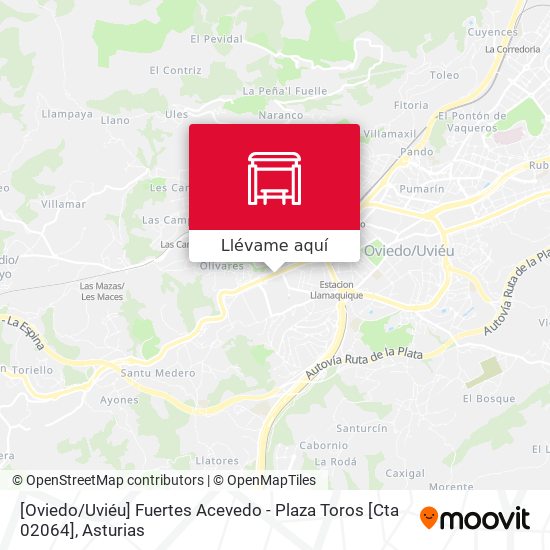 Mapa [Oviedo / Uviéu]  Fuertes Acevedo - Plaza Toros [Cta 02064]