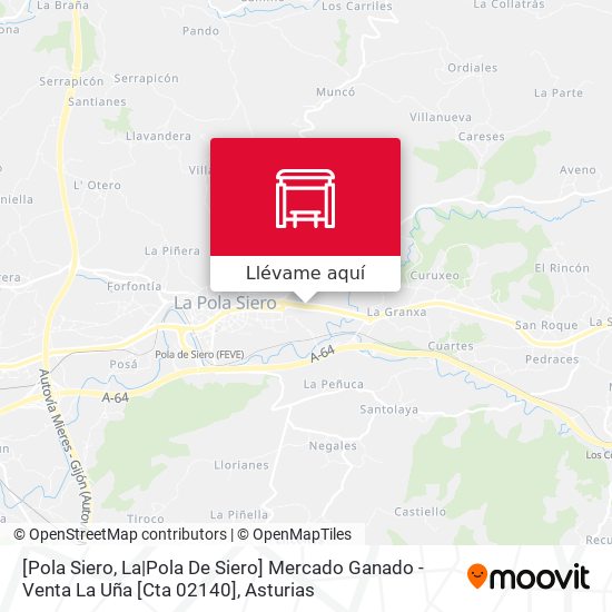 Mapa [Pola Siero, La|Pola De Siero]  Mercado Ganado - Venta La Uña [Cta 02140]