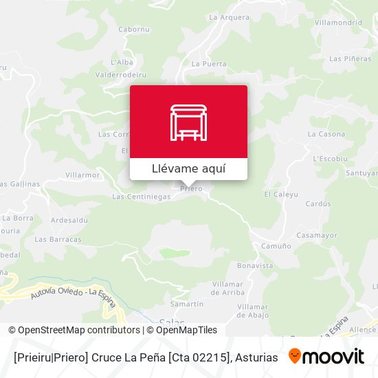 Mapa [Prieiru|Priero]  Cruce La Peña [Cta 02215]