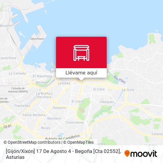 Mapa [Gijón / Xixón]  17 De Agosto 4 - Begoña [Cta 02552]