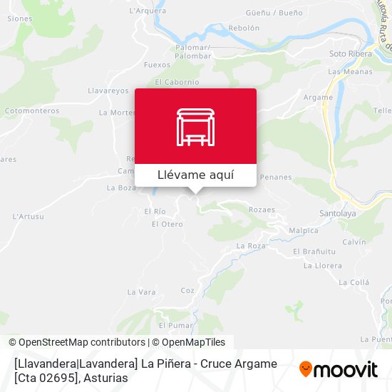 Mapa [Llavandera|Lavandera]  La Piñera - Cruce Argame [Cta 02695]