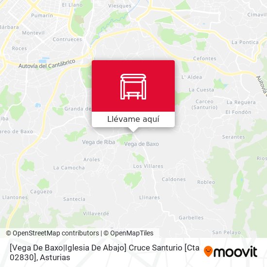 Mapa [Vega De Baxo|Iglesia De Abajo]  Cruce Santurio [Cta 02830]