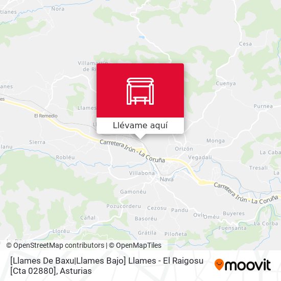 Mapa [Llames De Baxu|Llames Bajo]  Llames - El Raigosu [Cta 02880]