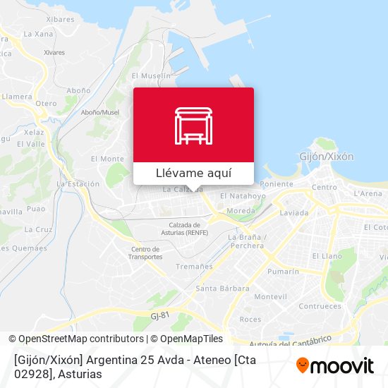 Mapa [Gijón / Xixón]  Argentina 25 Avda - Ateneo [Cta 02928]