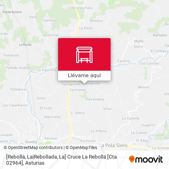 Mapa [Rebollá, La|Rebollada, La]  Cruce La Rebollá [Cta 02964]
