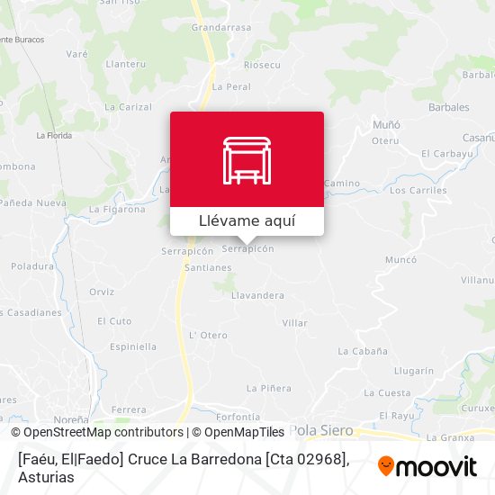Mapa [Faéu, El|Faedo]  Cruce La Barredona [Cta 02968]