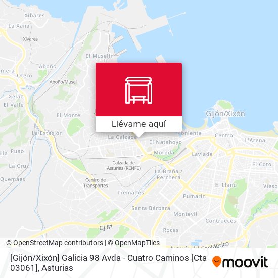 Mapa [Gijón / Xixón]  Galicia 98 Avda - Cuatro Caminos [Cta 03061]