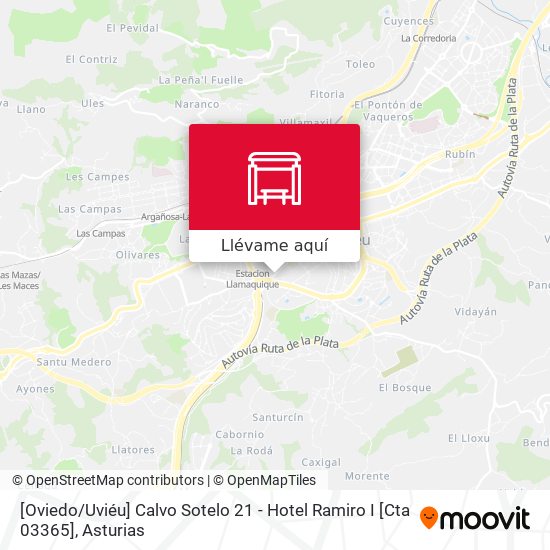 Mapa [Oviedo / Uviéu]  Calvo Sotelo 21 - Hotel Ramiro I [Cta 03365]