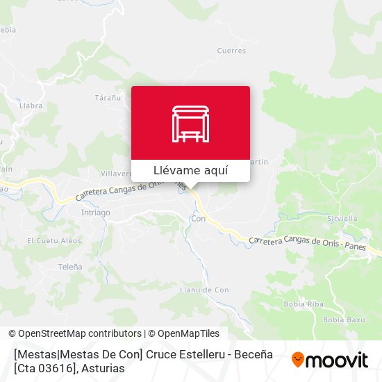 Mapa [Mestas|Mestas De Con]  Cruce Estelleru - Beceña [Cta 03616]