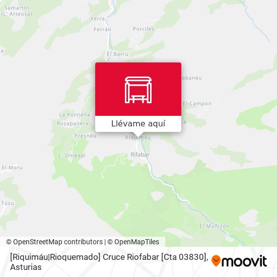 Mapa [Riquimáu|Rioquemado]  Cruce Riofabar [Cta 03830]