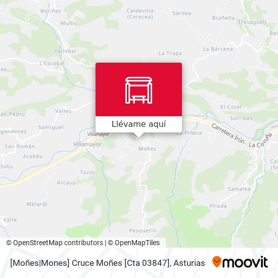 Mapa [Moñes|Mones]  Cruce Moñes [Cta 03847]