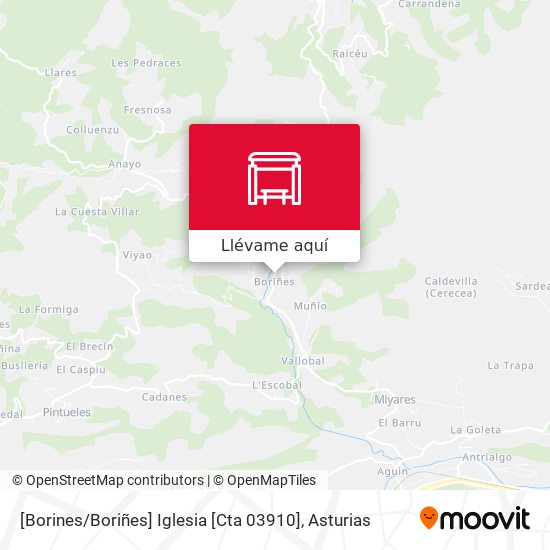 Mapa [Borines / Boriñes]  Iglesia [Cta 03910]