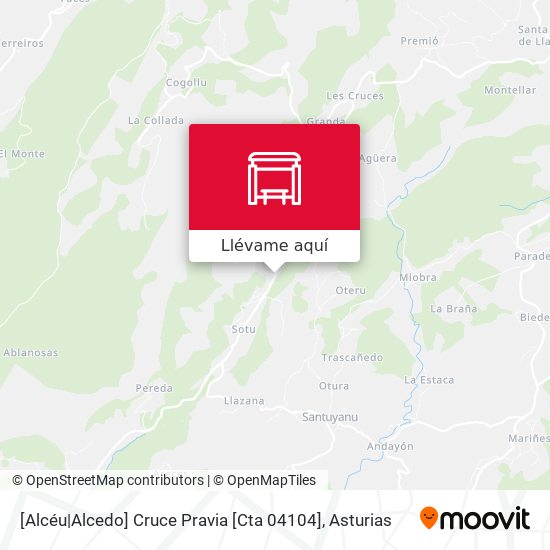 Mapa [Alcéu|Alcedo]  Cruce Pravia [Cta 04104]