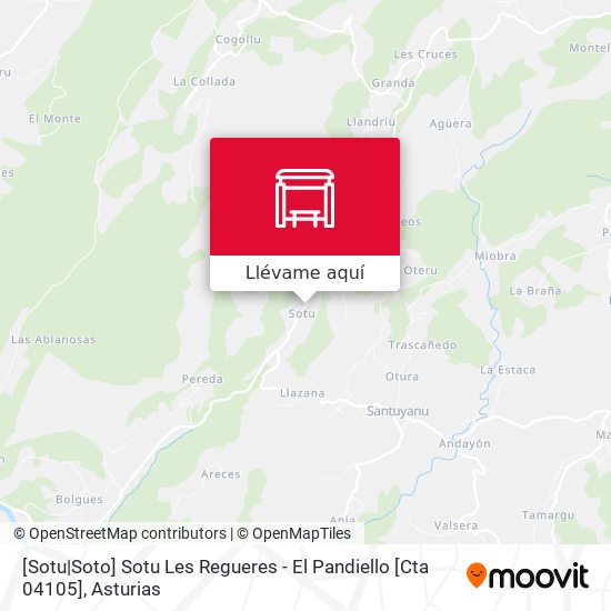 Mapa [Sotu|Soto]  Sotu Les Regueres - El Pandiello [Cta 04105]