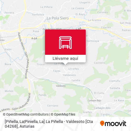 Mapa [Piñella, La|Piniella, La]  La Piñella - Valdesoto [Cta 04268]