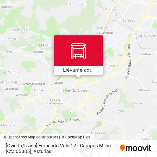 Mapa [Oviedo / Uviéu]  Fernando Vela 12 - Campus Milán [Cta 05085]