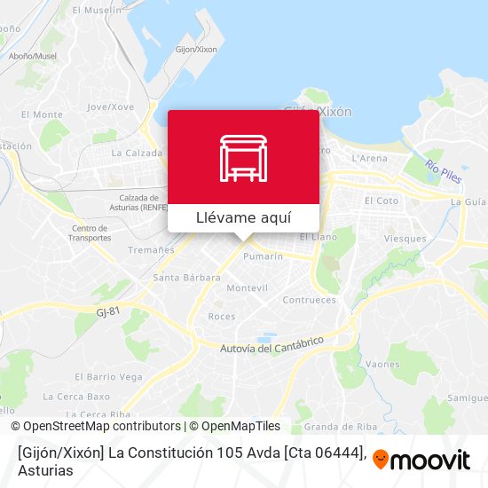Mapa [Gijón / Xixón]  La Constitución 105 Avda [Cta 06444]
