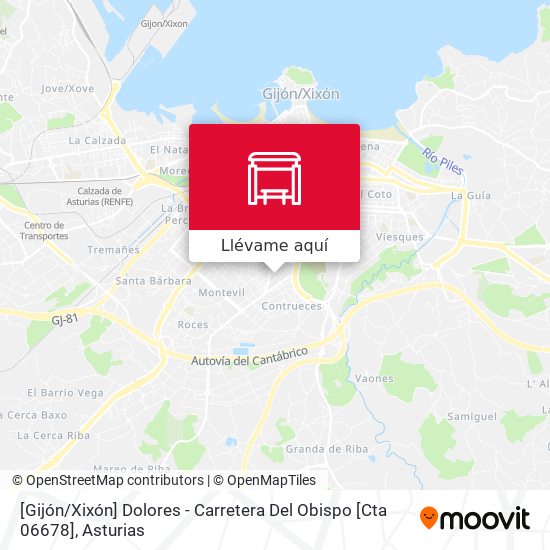 Mapa [Gijón / Xixón]  Dolores - Carretera Del Obispo [Cta 06678]