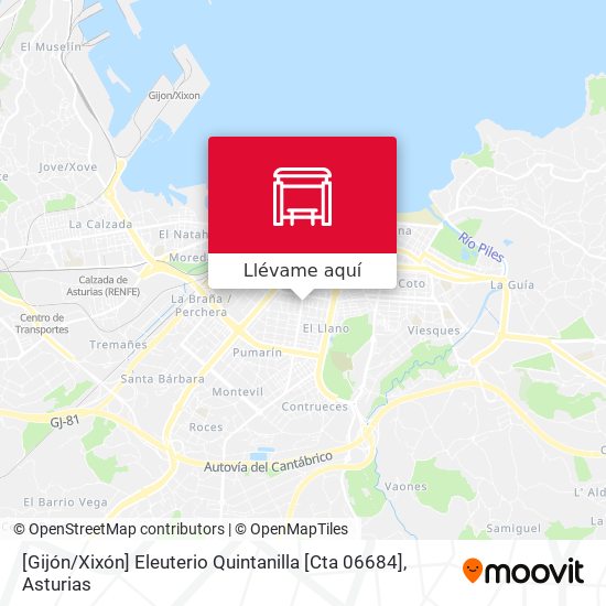 Mapa [Gijón / Xixón]  Eleuterio Quintanilla [Cta 06684]