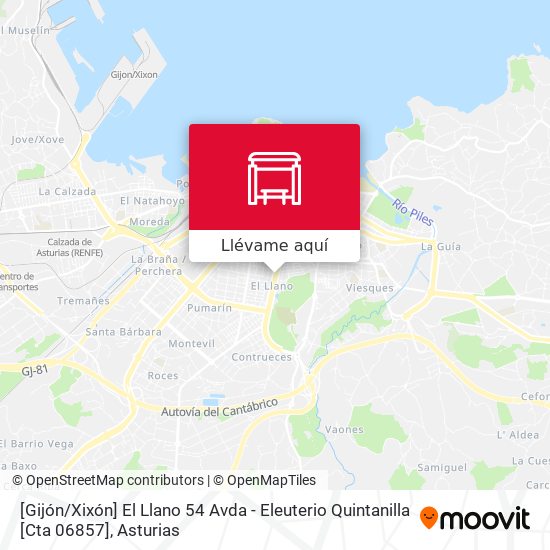 Mapa [Gijón / Xixón]  El Llano 54 Avda - Eleuterio Quintanilla [Cta 06857]