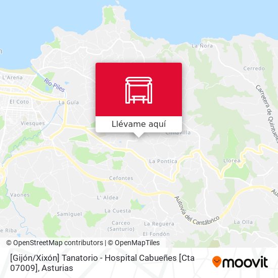 Mapa [Gijón / Xixón]  Tanatorio - Hospital Cabueñes [Cta 07009]