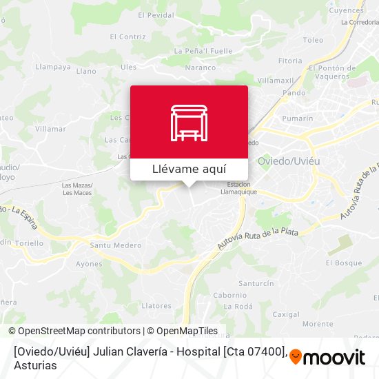 Mapa [Oviedo / Uviéu]  Julian Clavería - Hospital [Cta 07400]