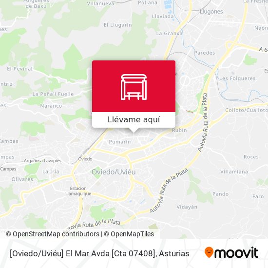 Mapa [Oviedo / Uviéu]  El Mar Avda [Cta 07408]