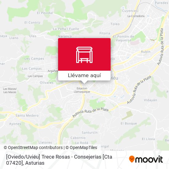 Mapa [Oviedo / Uviéu]  Trece Rosas - Consejerías [Cta 07420]