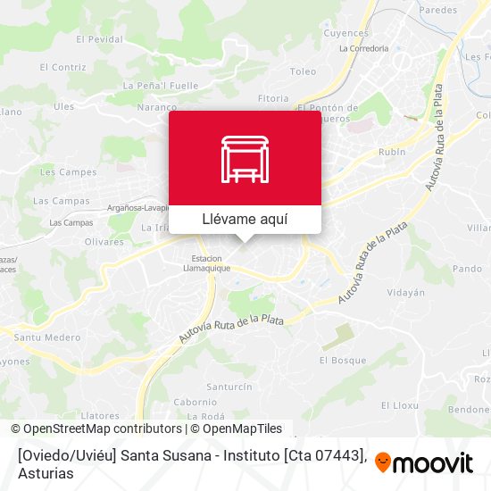 Mapa [Oviedo / Uviéu]  Santa Susana - Instituto [Cta 07443]