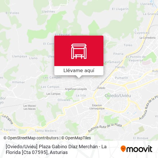 Mapa [Oviedo / Uviéu]  Plaza Gabino Díaz Merchán - La Florida [Cta 07595]