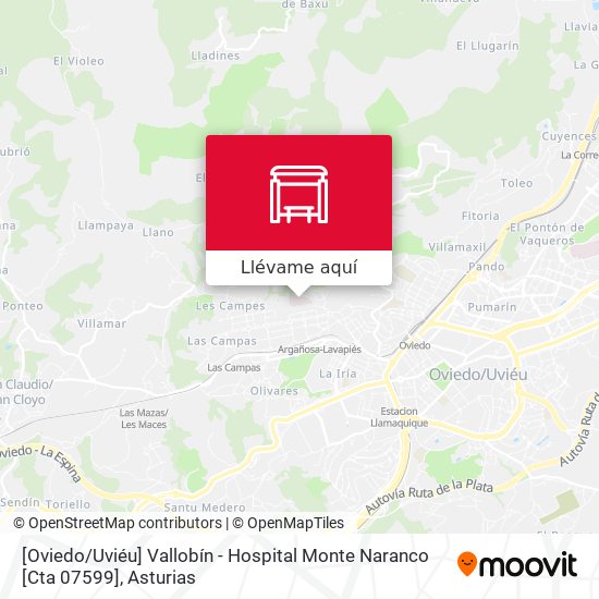 Mapa [Oviedo / Uviéu]  Vallobín - Hospital Monte Naranco [Cta 07599]