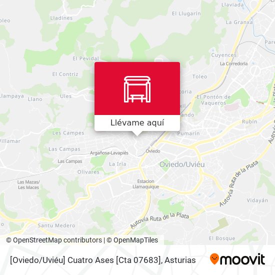 Mapa [Oviedo / Uviéu]  Cuatro Ases [Cta 07683]