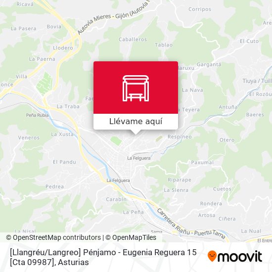 Mapa [Llangréu / Langreo]  Pénjamo - Eugenia Reguera 15 [Cta 09987]