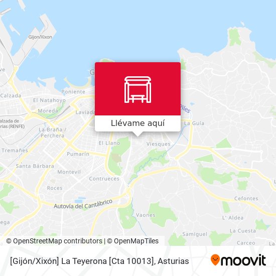Mapa [Gijón / Xixón]  La Teyerona [Cta 10013]