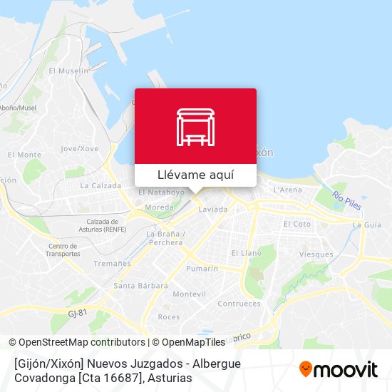 Mapa [Gijón / Xixón]  Nuevos Juzgados - Albergue Covadonga [Cta 16687]