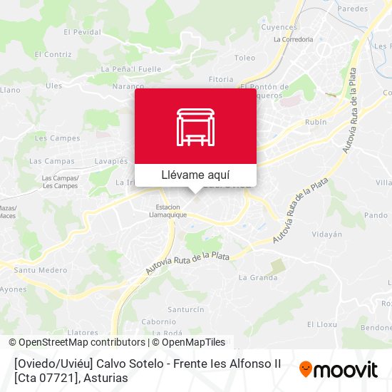 Mapa [Oviedo / Uviéu]  Calvo Sotelo - Frente Ies Alfonso II [Cta 07721]