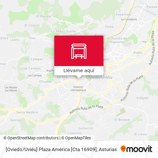 Mapa [Oviedo / Uviéu]  Plaza América [Cta 16909]