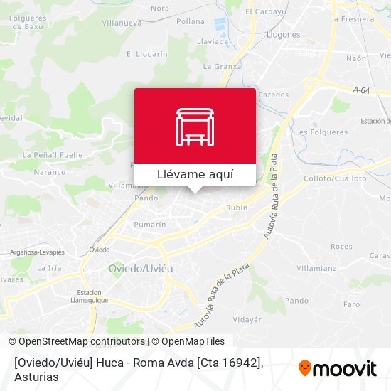 Mapa [Oviedo / Uviéu]  Huca - Roma Avda [Cta 16942]